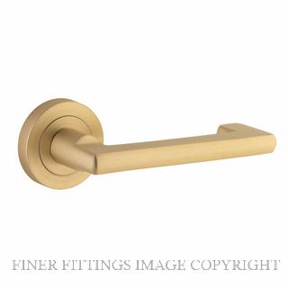 IVER 20786 BALTIMORE RETURN LEVER ON ROUND ROSE BRUSHED BRASS