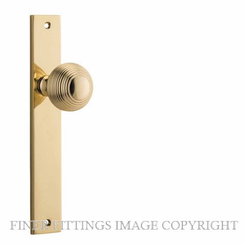 IVER 10324 GUILDFORD KNOB ON RETANGULAR PLATE POLISHED BRASS