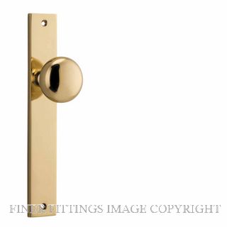 IVER 10322 CAMBRIDGE KNOB ON RECTANGULAR  PLATE POLISHED BRASS