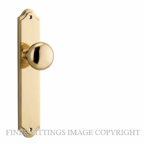 IVER 10328 CAMBRIDGE KNOB ON SHOULDERED PLATE POLISHED BRASS