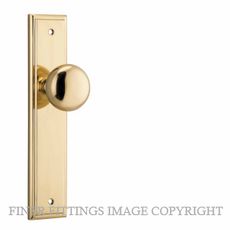 IVER 10340 CAMBRIDGE KNOB ON STEPPED PLATE POLISHED BRASS