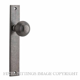 IVER 13824 GUILDFORD KNOB ON RECTANGULAR  PLATE DISTRESSED NICKEL