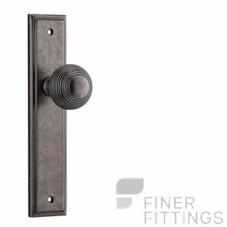 IVER 13842 GUILDFORD KNOB ON STEPPED PLATE DISTRESSED NICKEL