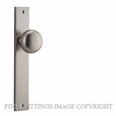 IVER 14822 CAMBRIDGE KNOB ON RETANGULAR PLATE SATIN NICKEL