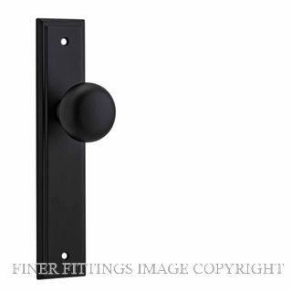 IVER 12840 CAMBRIDGE KNOB ON STEPPED PLATE MATT BLACK