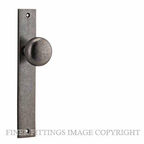 IVER 13822 CAMBRIDGE KNOB ON RETANGULAR PLATE DISTRESSED NICKEL