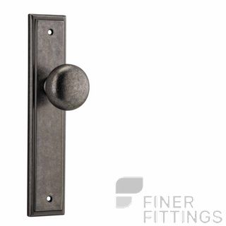 IVER 13840 CAMBRIDGE KNOB ON STEPPED PLATE DISTRESSED NICKEL