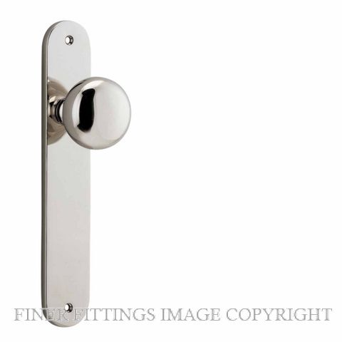 IVER 14334 CAMBRIDGE KNOB ON OVAL PLATE POLISHED NICKEL