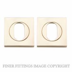 IVER 20100 SQUARE OVAL ESCUTCHEON 52MM POLISHED BRASS