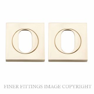 IVER 20100 SQUARE OVAL ESCUTCHEON 52MM POLISHED BRASS