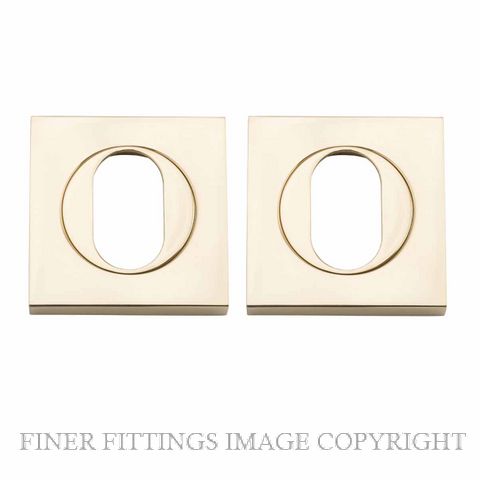 IVER 20100 SQUARE OVAL ESCUTCHEON 52MM POLISHED BRASS