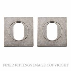 IVER 20107 SQUARE OVAL ESCUTCHEON 52MM RUMBLED NICKEL