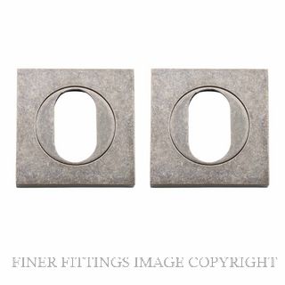 IVER 20107 SQUARE OVAL ESCUTCHEON 52MM RUMBLED NICKEL