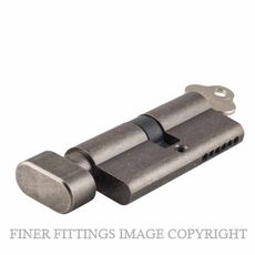 IVER 21591 KEY & TURN 70MM EURO LOCK CYLINDERS DISTRESSED NICKEL