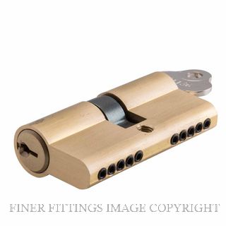 IVER 21581 DUAL FUNCTION 65MM EURO LOCK CYLINDERS BRUSHED BRASS