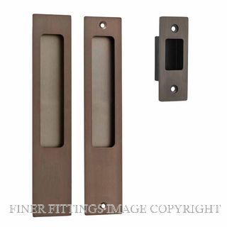 IVER 21411 RECTANGULAR FLUSH PULL SET SIGNATURE BRASS