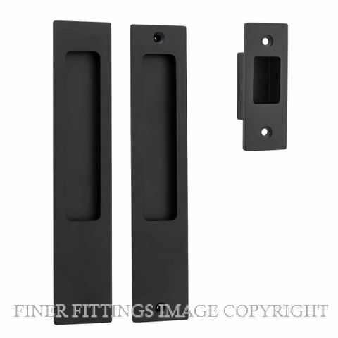 IVER 21413 RECTANGULAR FLUSH PULL SET MATT BLACK