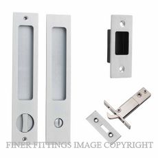 IVER 21415P RECTANGULAR SLIDING DOOR PRIVACY SET BRUSHED CHROME