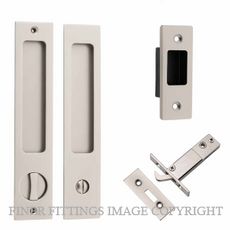 IVER 21419P RECTANGULAR SLIDING DOOR PRIVACY SET SATIN NICKEL