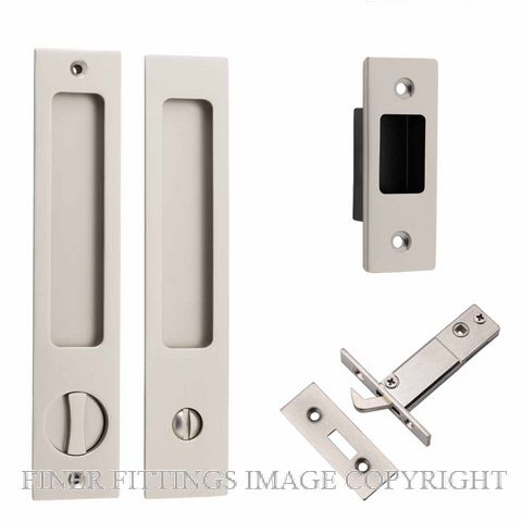 IVER 21419P RECTANGULAR SLIDING DOOR PRIVACY SET SATIN NICKEL