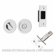 IVER 21434 ROUND SLIDING DOOR PRIVACY SET CHROME PLATE