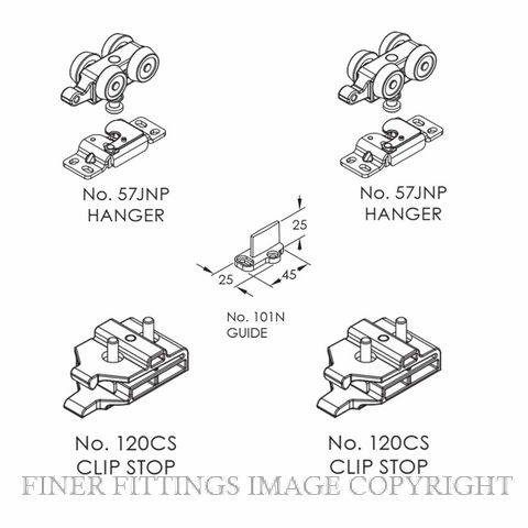 BRIO QR120S-C1PK QUICK RUN 120 SURFACE MOUNT FITTINGS PACK