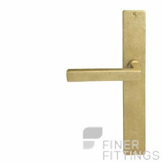 WINDSOR 8225 - 8288 RLB FEDERAL SQUARE LONG PLATE HANDLES RUMBLED BRASS