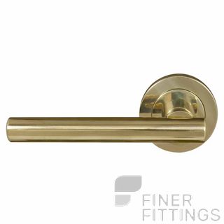 WINDSOR 8201 - 8209 PB CHARLESTON LEVER ON ROSE POLISHED BRASS-LACQUERED