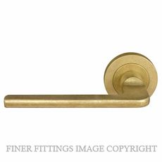 WINDSOR 8211 - 8219 RLB CHALET LEVER ON ROSE RUMBLED BRASS