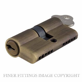 TRADCO 8561 DUAL FUNCTION 65MM EURO LOCK CYLINDERS ANTIQUE BRASS