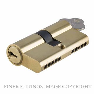TRADCO 8560 DUAL FUNCTION 65MM EURO LOCK CYLINDERS POLISHED BRASS