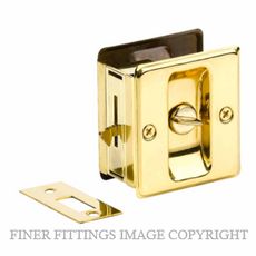 SYLVAN SLIDING DOOR PRIVACY SET POLISHED BRASS