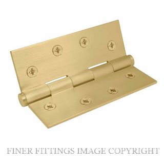 WINDSOR 5902 MSB HINGE BRASS FIXED PIN FLAT TIP 102X76 MATT SATIN BRASS