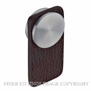 JNF SR.22.004.B CABINET KNOB SKIN BROWN LEATHER