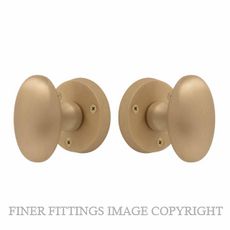 WINDSOR 5071-5072 OVAL KNOB ON ROSE MATT SATIN BRASS