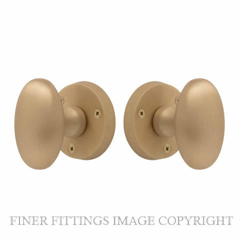 WINDSOR 5071-5072 OVAL KNOB ON ROSE MATT SATIN BRASS