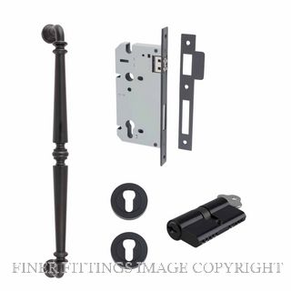 IVER 9383KENTR60KK SARLAT 485MM PULL HANDLE KEY-KEY ENTRANCE LOCK KITSET MATT BLACK