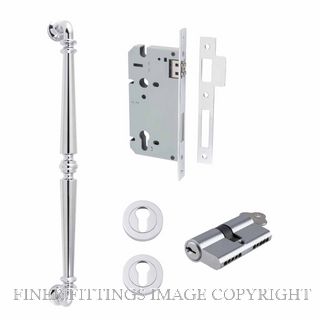 IVER 9384KENTR60KK SARLAT 485MM PULL HANDLE KEY-KEY ENTRANCE LOCK KITSET CHROME PLATE