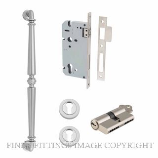 IVER 9389KENTR60KK SARLAT 485MM PULL HANDLE KEY-KEY ENTRANCE LOCK KITSET SATIN NICKEL