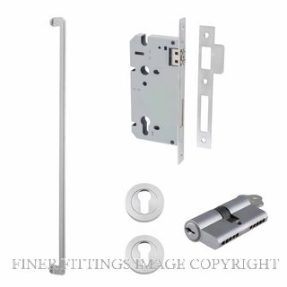 IVER 21305KENTR60KK BALTIMORE 635MM PULL HANDLE KEY-KEY ENTRANCE LOCK KITSET BRUSHED CHROME