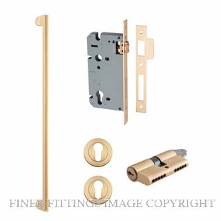 IVER 21306KENTR60KK BALTIMORE 635MM PULL HANDLE KEY-KEY ENTRANCE LOCK KITSET BRUSHED BRASS