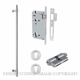 IVER 20706KENTR60KK HELSINKI 560MM PULL HANDLE KEY-KEY ENTRANCE LOCK KITSET BRUSHED CHROME