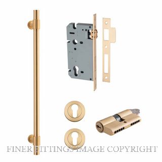 IVER 20707KENTR60KK HELSINKI 560MM PULL HANDLE KEY-KEY ENTRANCE LOCK KITSET BRUSHED BRASS