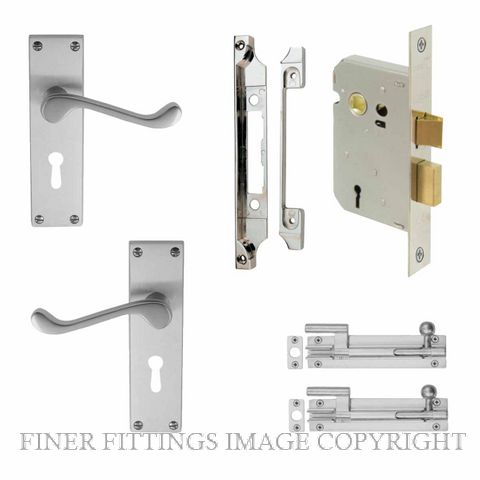 WINDSOR 7062 SC FRENCH DR KIT (7005+1107+1109+2X 5213) SATIN CHROME