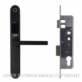 E LOK 707 30 BLK SMART LOCKSET + FINGERPRINT -30MM BACKSET MATT BLACK