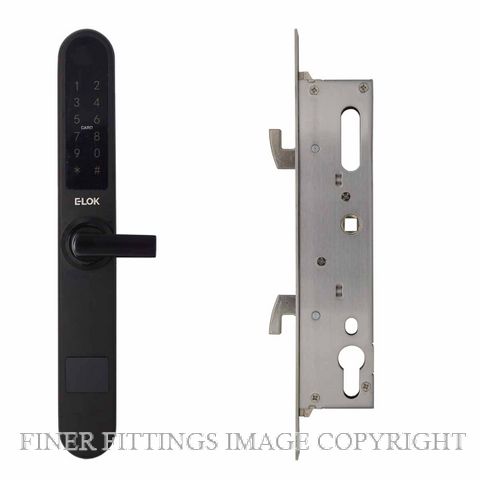 E LOK 715 28S BLK SMART SNIB LEVER SLIDING DOOR LOCKSET 28MM MATT BLACK