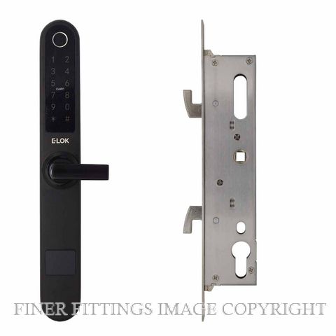 E LOK 717 35S BLK SMART SNIB LEVER SLIDING DOOR LOCKSET 35MM MATT BLACK