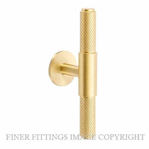 ZANDA 10697.SB ZURICH KNURLED CABINET T BAR SATIN BRASS