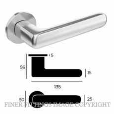 JNF IN.00.184.RF05N BERGEN LEVER HANDLE 5MM ROSE SATIN STAINLESS 304