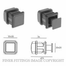 JNF IN.22.190.B TIC-TAC SQUARE RETRACTABLE KNOB BLACK